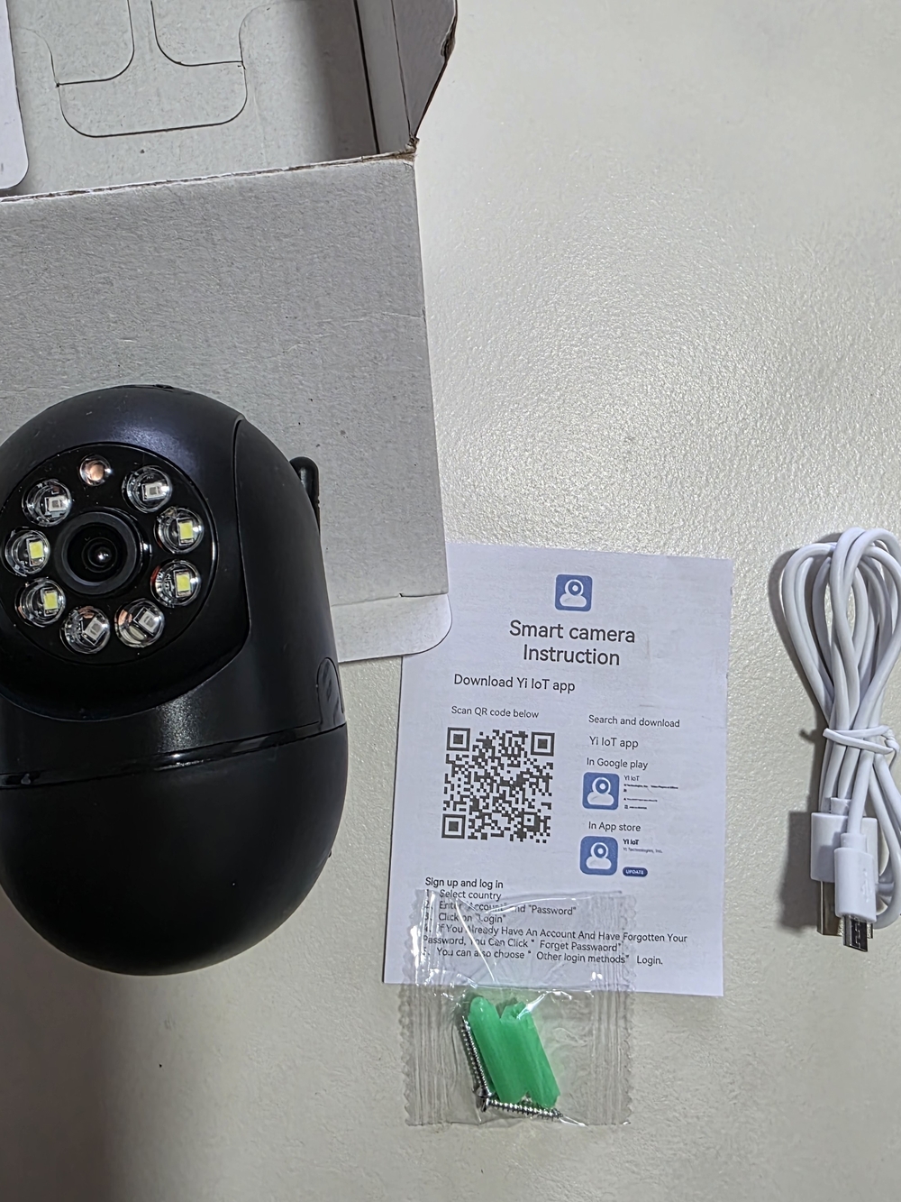 Black Smart WiFi Security Camera - Night Vision